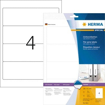 Herma 5090 smal 38x192mm zelfklevend wit rugetiket - 2