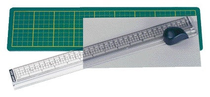 Snijliniaal en mes 38x10cm