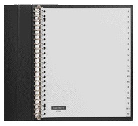 Tabblad Quantore A4 23r PP A-Z extra breed grijs