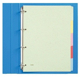 Qbasic 4-rings kartonnen tabbladen, 5-delig, verdeeld over hoogte