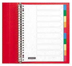 Tabblad Quantore 23-rings PP 10-delig, assorti, zonder opdruk