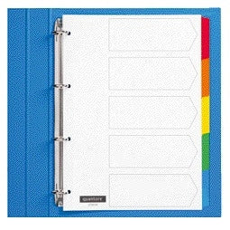 Tabblad Quantore 4-rings PP Wit 5-delig met Versterkte Ponsgaten