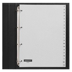 Tabblad Quantore 4-rings PP A-Z Grijs