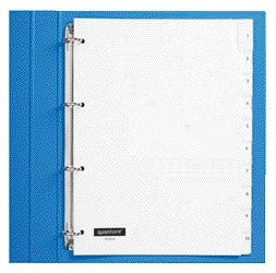 Tabblad Quantore 4-rings polypropyleen ivoorkleur met venster