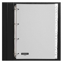 Tabblad Quantore 4-rings PP 20-delig met venster, grijs