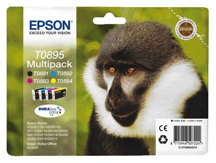 Epson T0895 Zwart + 3 Kleuren Multi-Color Inktcartridge