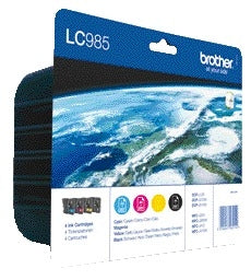 Brother LC-985VALBP Zwart + 3 kleuren inktcartridge set