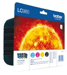 Brother LC-980VALBP Zwart + 3 kleuren inktcartridge set
