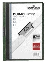 Durable 2200 Klemmap A4 donkergroen met stalen klem, 3mm capaciteit