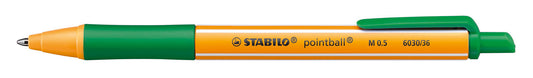 Balpen STABILO pointball 6030/36 M groen, snel en vloeiend schrijvend