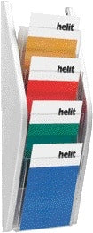Folderhouder Helit wand 4x A5 zilver