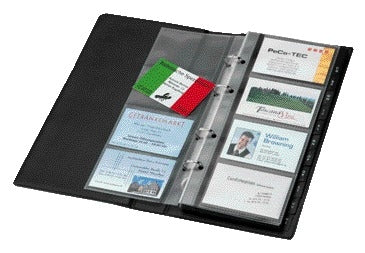 Visitekaartmap Sigel 200-kaarts, zwart, 90x58mm