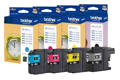 Brother LC-127XLVALBP Rood + 3 kleuren cartridges voor Brother printers