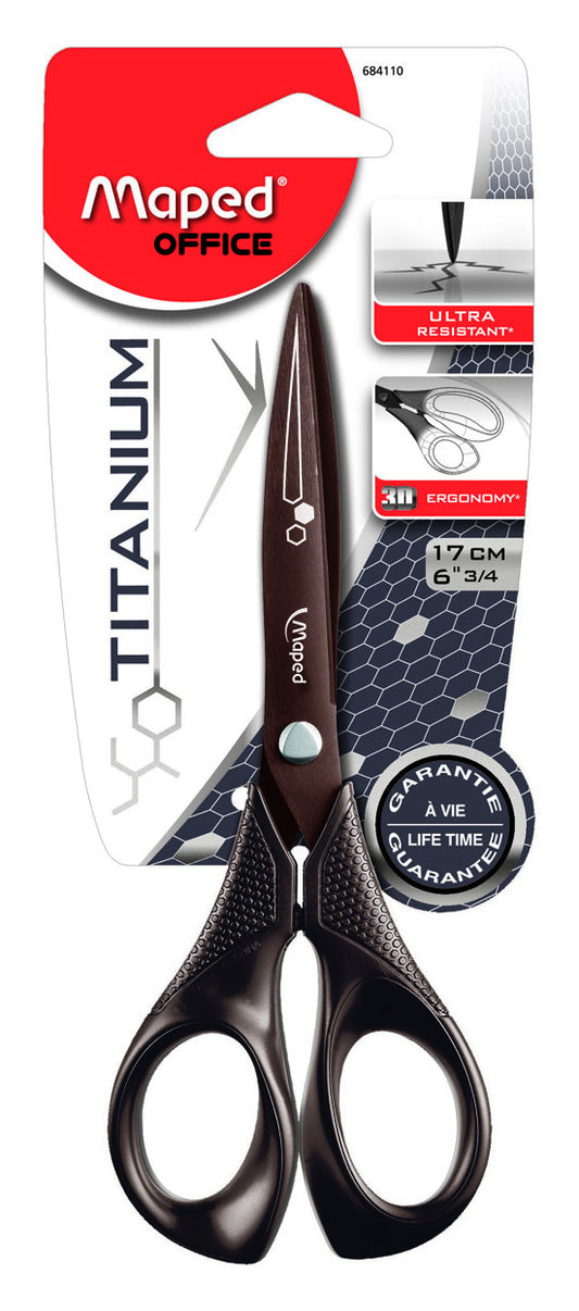 Schaar Maped Titanium 17cm zwart met ergonomische handgrepen