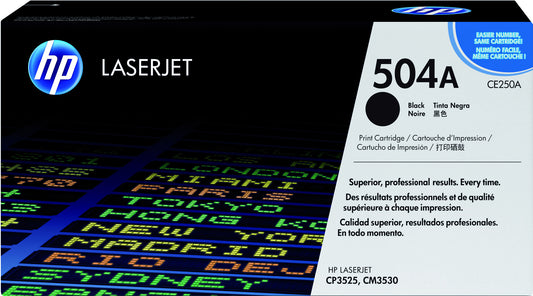 HP CE250A 504A Zwarte Tonercartridge voor grote afdrukken