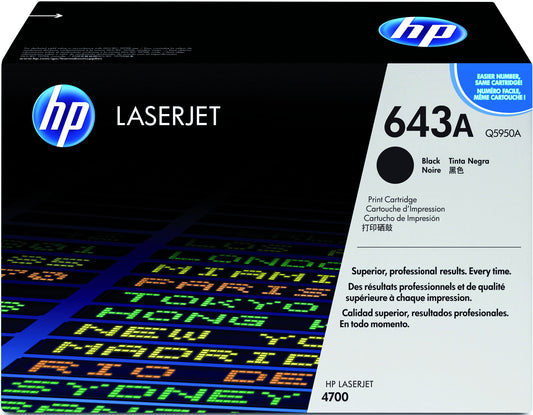 HP Q5950A 643A Zwart Tonercartridge, 11.000 pagina's