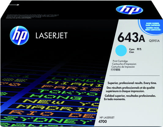 HP Q5951A 643A Blauwe Tonercartridge voor Kleurige Documenten