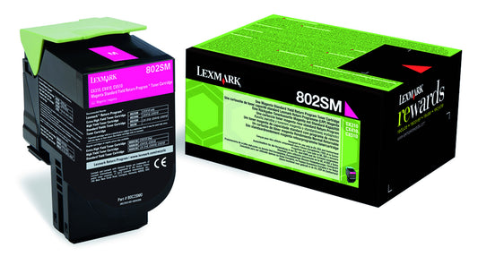 Lexmark 80C2SM0 Rood Prebate Tonercartridge (2000 pagina's)
