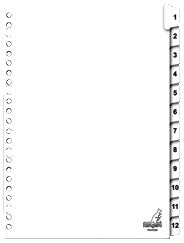 Kangaro PK412CM A4 23-rings kartonnen tabbladen 12-delig met cijfers