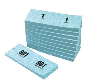 Nummerblok 42x105mm, Nummering 1-1000, Blauw, 10 Stuks