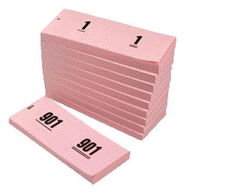 Nummerblok 42x105mm, 1-1000, roze, 10 stuks