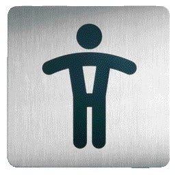 Informatiebord Pictogram WC Heren 150x150 mm RVS