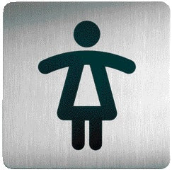 Informatiebord Pictogram WC Dames 150x150 mm RVS