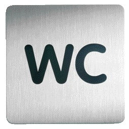 Durable Pictogram WC Inval VIERKANT 150mm Geborsteld RVS