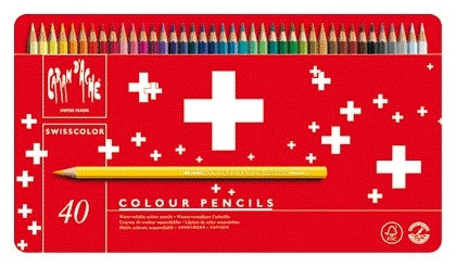 Caran d'Ache Swisscolor Aquarel Kleurpotloden 40 Stuks