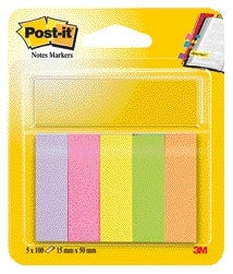 Post-it Markeerstrook 670 15x50mm Assorti Neonpapier