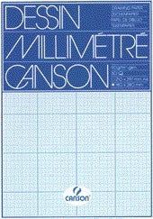 Millimeterblok Canson A4 90 g/m² blauw 50 vel