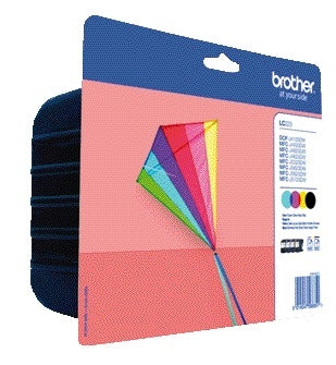 Brother LC-223VALBP Zwart + 3 Kleurencartridges voor Brother printers
