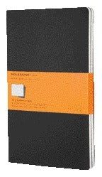 Moleskine A5 linnenlook schrift, 160 pagina's, zwart, 3 stuks