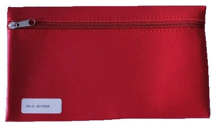 Rood Schooletui 15x26 cm met Rits en Naamvenster