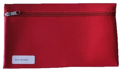 Rood Schooletui 15x26 cm met Rits en Naamvenster
