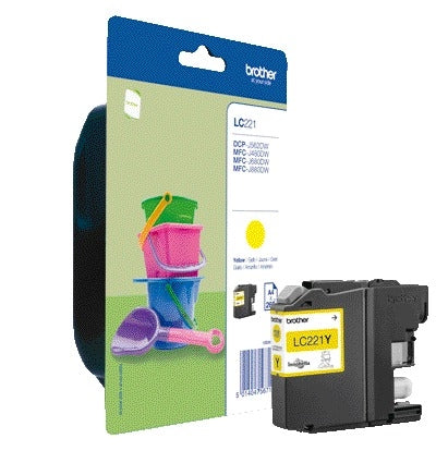 Brother LC-221Y Geel inktcartridge voor Brother printers