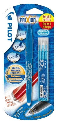 Pilot FriXion BL-FR7 M + 3 blauwe vullingen