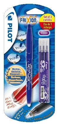 Pilot FriXion BL-FR7 M Paars + 3 Vullingen