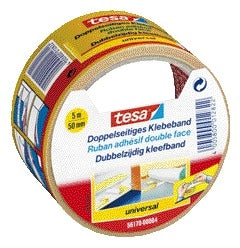 Tapijttape TESA Uni 5mx50mm Dubbelzijdig Wit