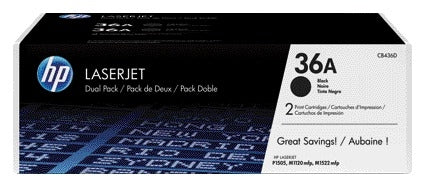 HP 36A Zwart Tonercartridge 2-pack, geschikt voor HP printers