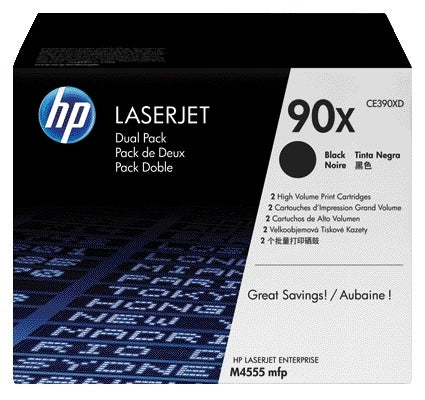 HP CE390XD 90X Zwart Tonercartridge (2 stuks)