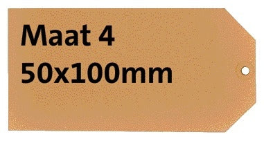 Kartonnen label HF2 NR4 50x100mm met versterkt ophangoog