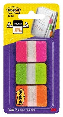 Post-it Indextabs Strong 25.4x38mm, verplaatsbaar en duurzaam