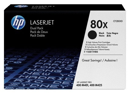 HP CF280XD 80X Zwarte Tonercartridge (2 stuks)