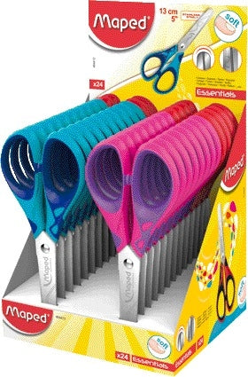 Maped Essentials Soft Schaar 13cm met afgeronde punten, display van 24