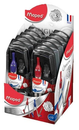 Maped Origin 3-delige passer set in display (10 stuks) assorti