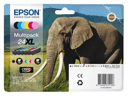 Epson 24XL T2438 Zwart + 5 Kleuren Inktcartridge (XL/HC)