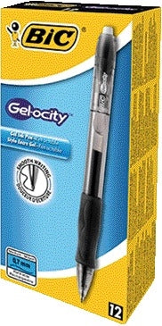 Bic Gelocity M Zwart, navulbare gelpen met rubberen grip - 3