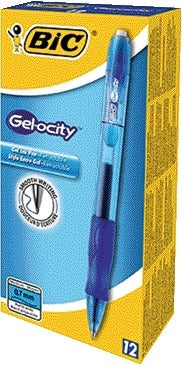 BIC Gelocity M blauw gelpen met rubber grip en navulbare inkt - 2