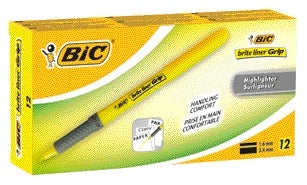 BIC Brite Liner Grip markeerstift geel - 3